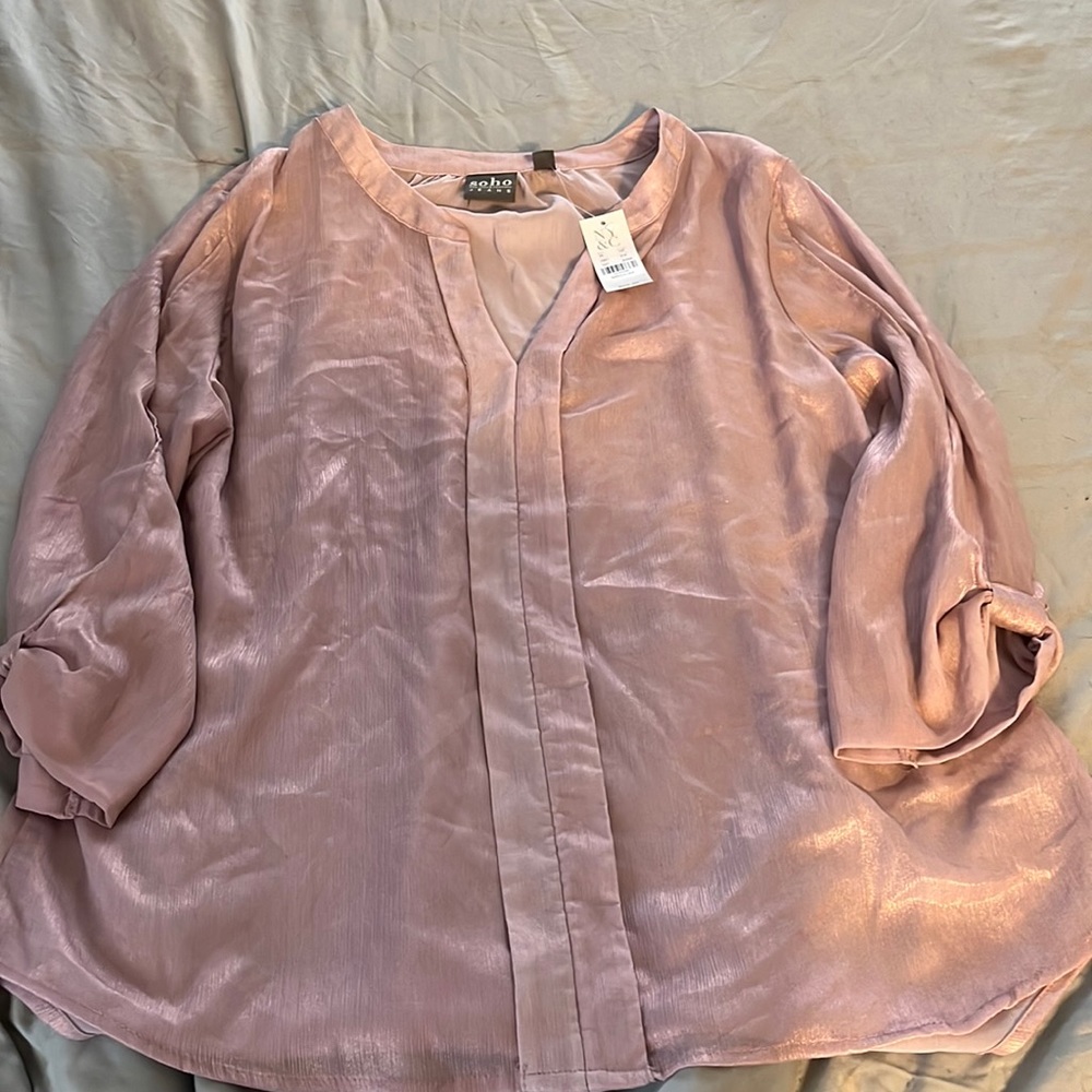 Pink shimmer top blouse